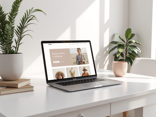 现代化电商网站界面，显示产品列表和购物车功能，简洁现代的设计风格，清晰的导航栏